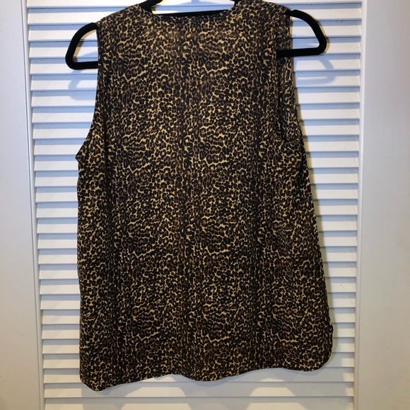 The Kooples Silk Leopard Half Zip Tank - Picture 6 of 8